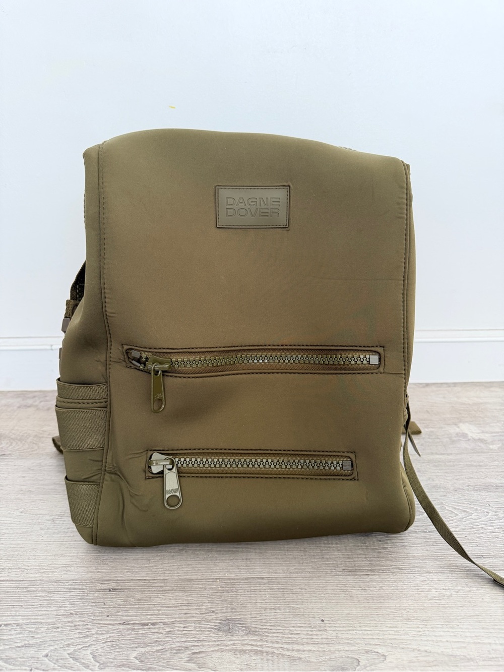Dagne Dover Large Indi Olive Backpack with Dual Front Zippers
